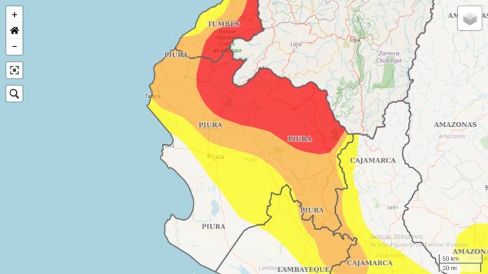 Prevén lluvias extremas para la sierra de Piura hasta el 20 de febrero