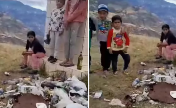 Escolares piden acciones ante contaminación de cerro Witiligun, en Huancabamba